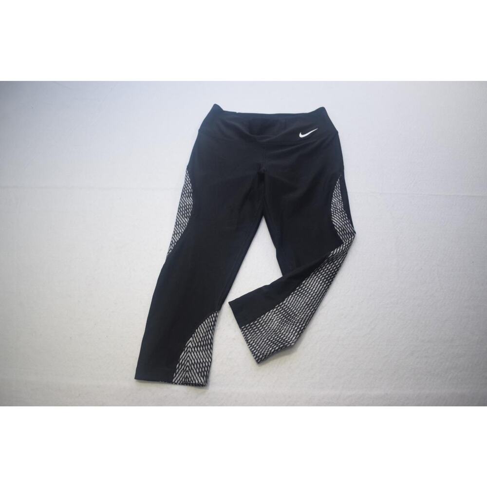 Nike Leggings Athletic Compression Yoga Pants Black Geometric Womens Size Small‎